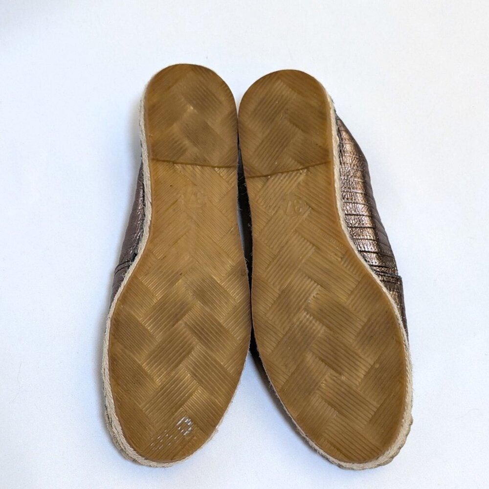 Fabiolas Spain Metallic Bronze Canvas Cap Toe Espadrilles Women's Size 37 / US 7 - Picture 6 of 6